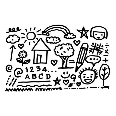 Children hand draw doodle icon 582789 Vector Art at Vecteezy