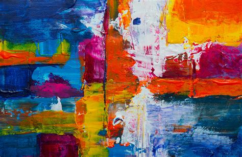 Orange Pink And Blue Abstract Painting · Free Stock Photo