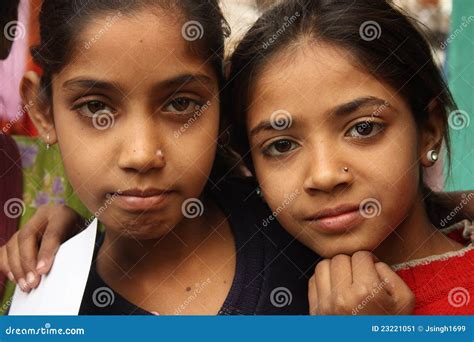 Closeup Of Two Poor Indian Girls Editorial Photo Image Of Face