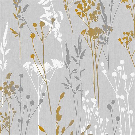 Superfresco Easy Grey And Yellow Floral Textured Wallpaper Diy At Bandq