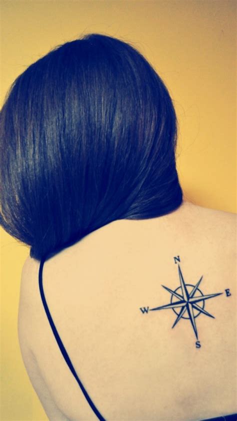 Lovely Womens Compass Tattoo On Back Tattoomagz › Tattoo Designs