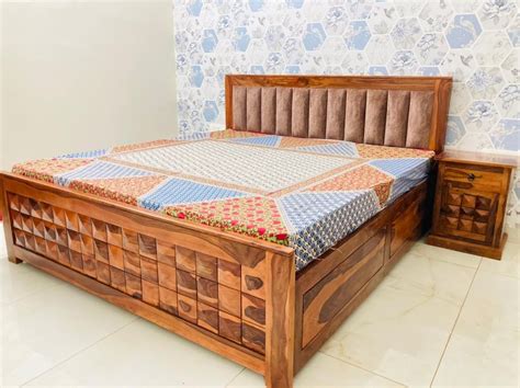 King Size Sheesham Solid Wood Double Bed With Storage At Rs 32000 In Jaipur