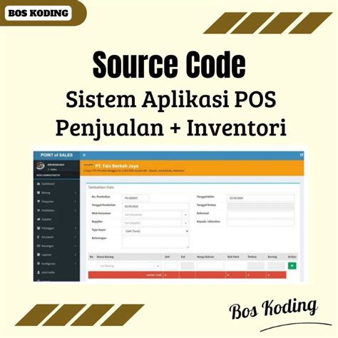 Jual Source Code Sistem Informasi Aplikasi Program POS Penjualan