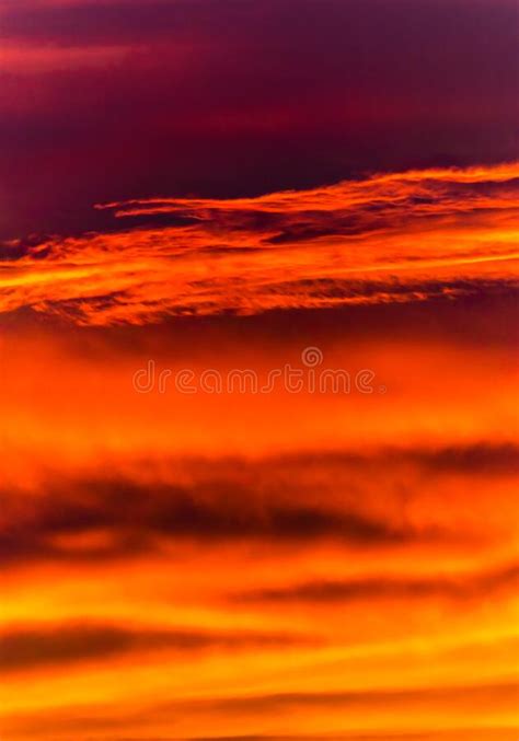 Fantastic Clouds At Sunrise Vertical Panorama Stock Image Image Of