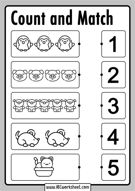 Number Matching Worksheet Printable Word Searches