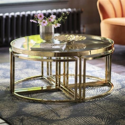 Moresco Coffee Table Gold Coffee And Side Table Gold Coffee Table