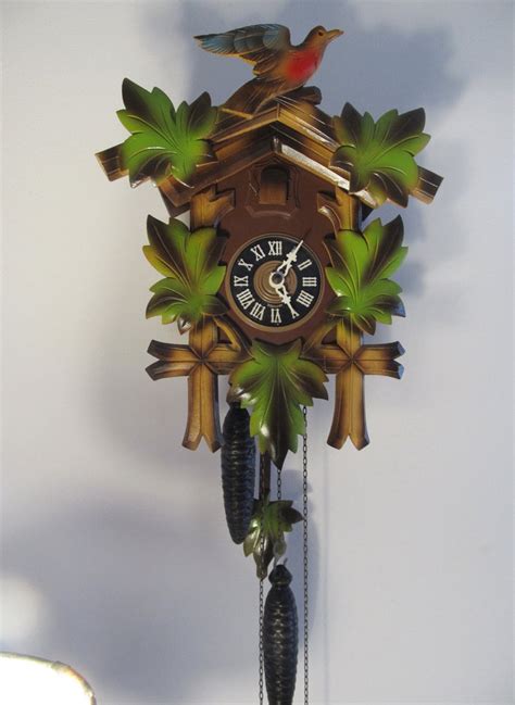 Vintage German Black Forest Cuckoo Clock Hand Carved Wooden