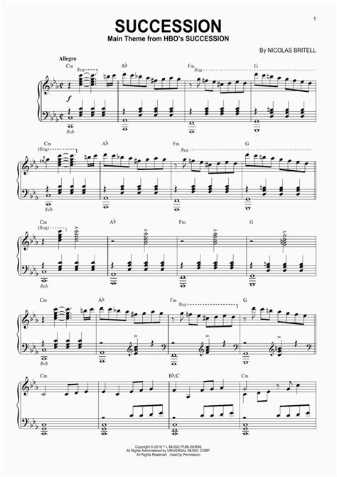 Succession Sheet Music Piano Free Printable Sheet Music For Piano QFB