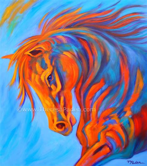 Paintings By Theresa Paden Large Vibrant Expressive Abstract Horse