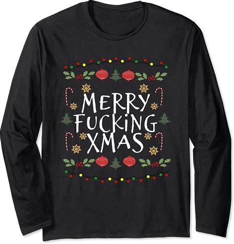 merry fucking christmas adult offensive christmas langarmshirt amazon de fashion