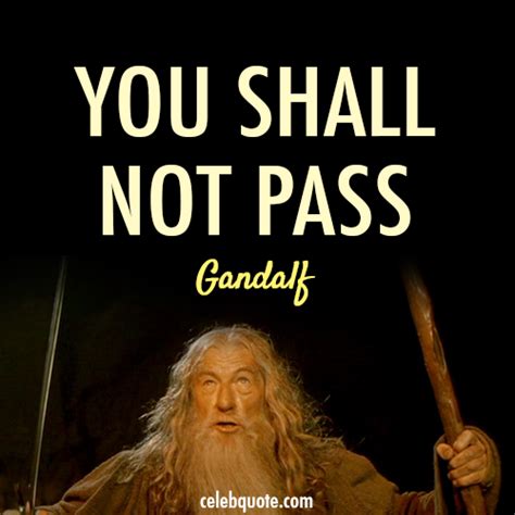 The Lord Of The Rings The Fellowship Of The Ring Quote About Dragon You Shall Not Pass