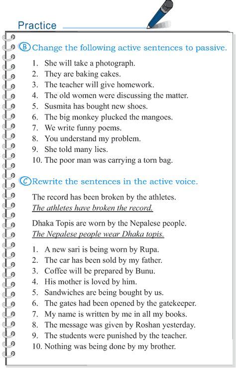 Active Passive Voice Worksheet For Grade 6 Class My XXX Hot Girl