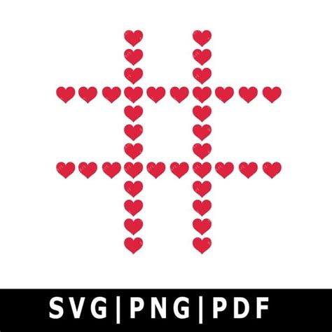 Tic Tac Toe Heart SVG, PNG, PDF, tic tac toe grid svg, Valentine’s Day