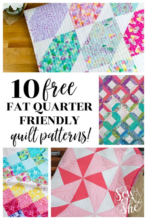 10 Free Fat Quarter Friendly Quilt Patterns — Sewcanshe Free Sewing