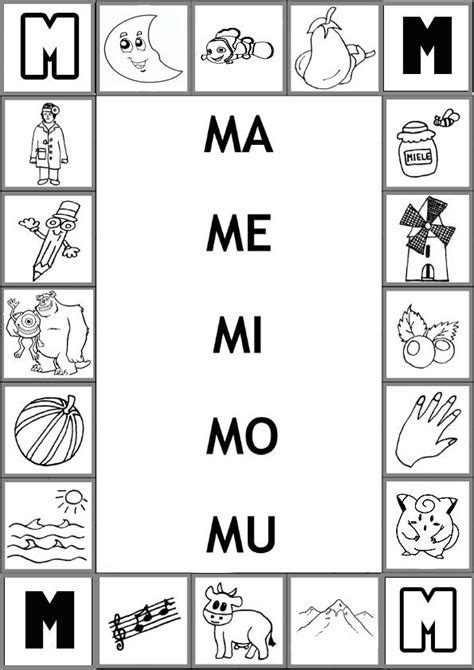 Silabas En Espanol Para Ninos E Actividades Letra M Actividades De Letras Actividades De