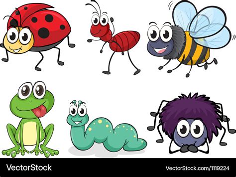 Cartoon Insects Royalty Free Vector Image Vectorstock
