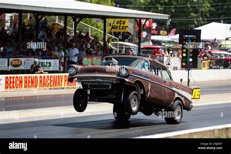 The Front Tires Of Aron Jarel Mackes Car Lift Off The Pavement As He