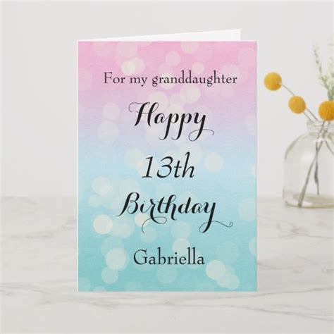 I wish you this year to be special for you. Happy 13th Birthday Granddaughter Card | Zazzle.com | Happy 16th birthday, Happy 13th birthday ...