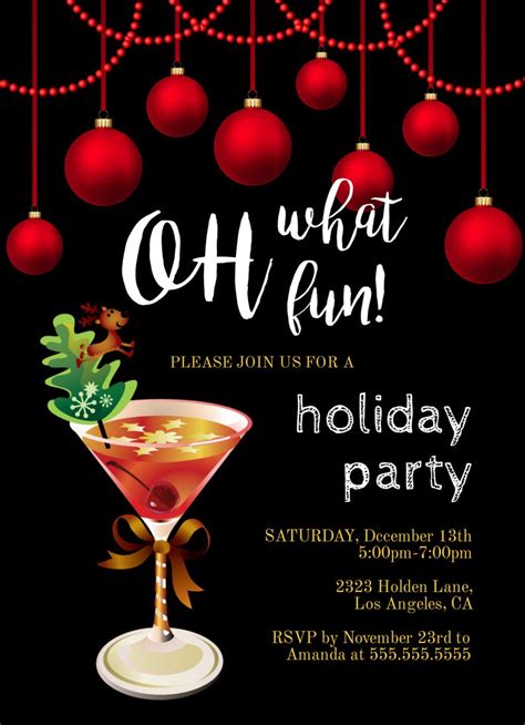 Holiday Party Invitation Editable Oh What Fun Christmas Etsy