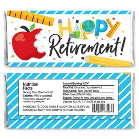 Big Dot Of Happiness Teacher Retirement Candy Bar Wrapper Happy