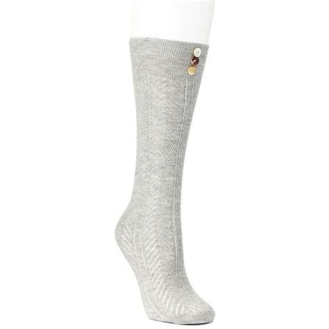 charlotte russe gray button trim pointelle knee high socks by 69 sek liked on polyvore grey