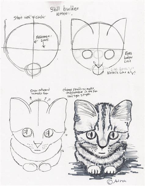 Adrons Art Lesson Plans How To Draw A Simple Kitten Easy Drawings