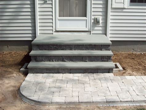 Back Porch Landing Ideas Steps Plantings And Brussels Block Paver