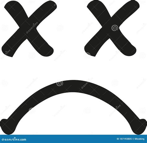 Crossed Eyes Emoji Dead Face Death Symbol Cartoon Vector