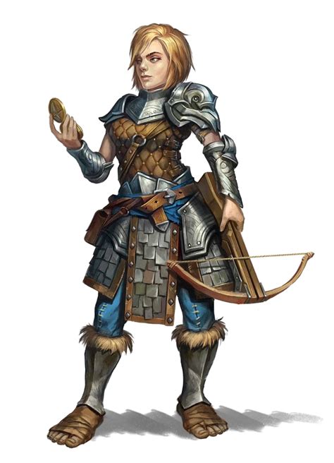 Female Halfling Fighter Rogue Pathfinder PFRPG DND D D 3 5 5E 5th Ed