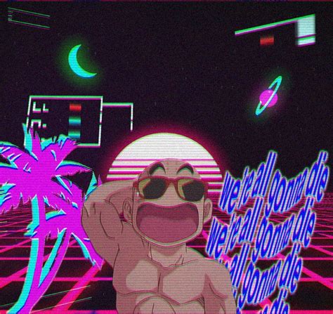 The dragon ball series has so many super saiyans that it can be hard to keep track of them all. I tried making an aesthetic/vaporwave image of Krillin ...