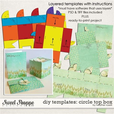 Diy Printable Templates Circle Top Box By Heather Roselli Printable