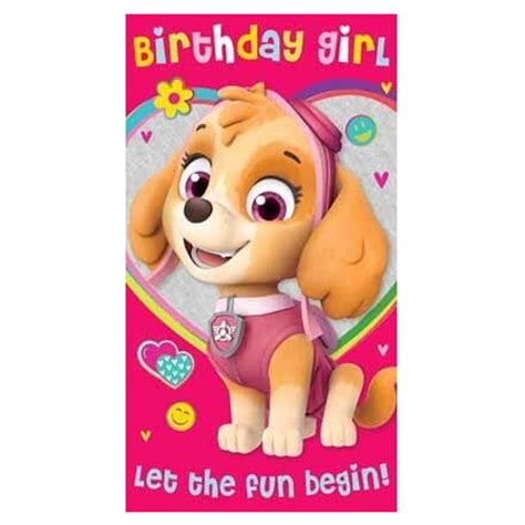 Paw Patrol Birthday Girl Birthday Card Pa007 1