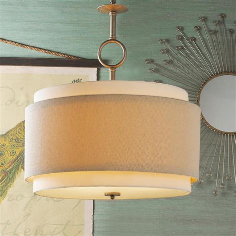 Double Drum Pendant Large Shades Of Light Drum Shade Chandelier