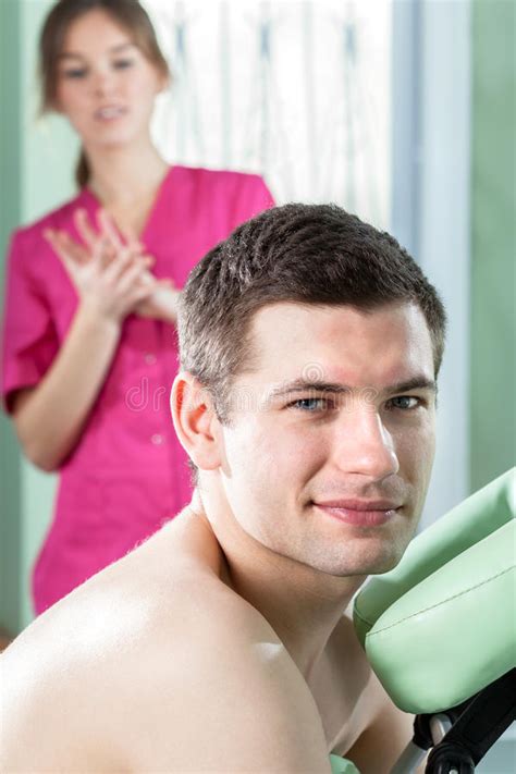 Client Relaxing in Massage Parlor Stock Photo - Image of healthcare ...