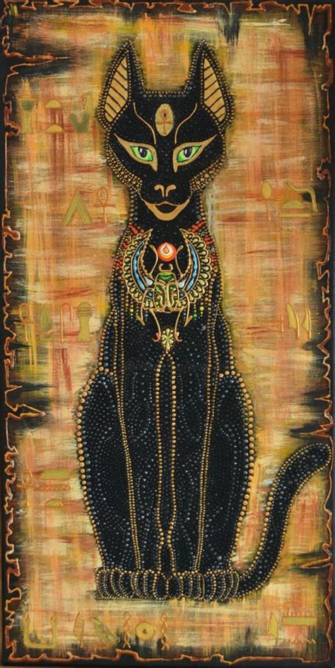 Bastet Ancient Egyptian Art Egyptian Cat Goddess Egyptian Painting
