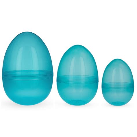 Set Of 3 Blue Giant Nesting Fillable Plastic Easter Eggs 10 Inches Ebay