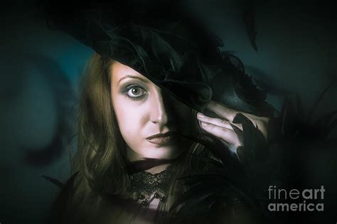 Face Of Beautiful Mystical Woman In Black Fashion Photograph By Jorgo