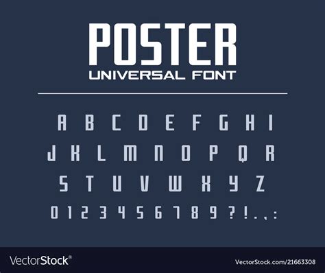Poster Universal Font For Business Headline Text Vector Image