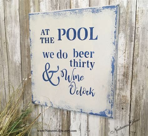 Funny Swimming Pool Sign Patio Pool Home Decor Beer Thirty Etsy