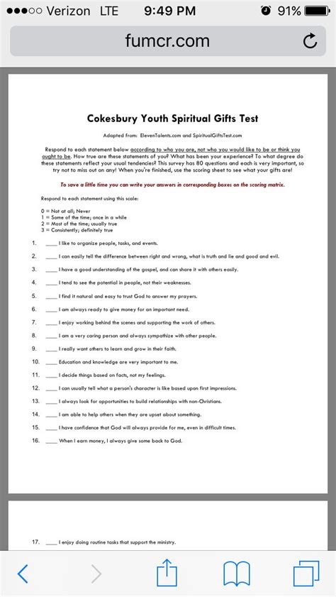 God made you for a reason. printable spiritual gifts test for youth That are Old ...