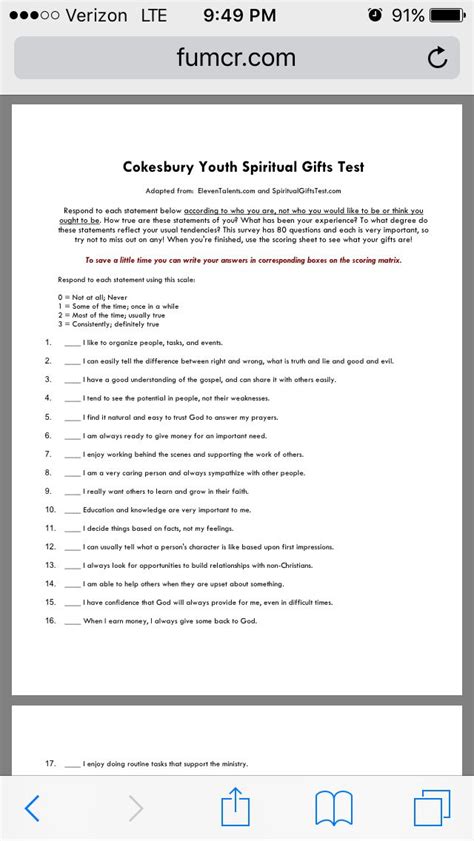 Do you know the most favored free there are many varieties of free printable spiritual gifts test a lot of people want to have. printable spiritual gifts test for youth That are Old ...