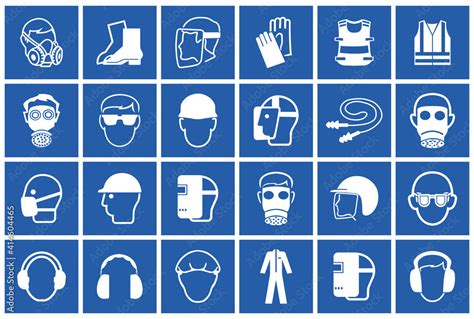Required Personal Protective Equipment Ppe Symbolsafety Icon Stock