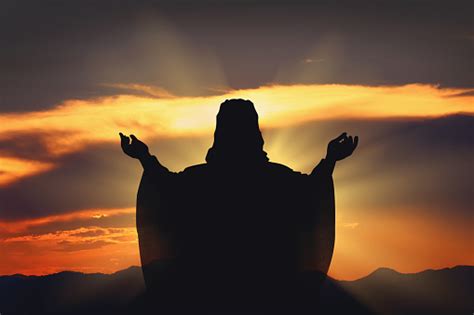 Silhouette Jesus And The Sunset Stock Photo Download Image Now Istock