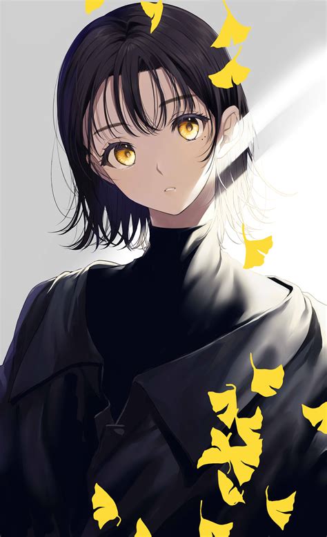 Sogawa Short Hair Dark Hair Anime Anime Girls Digital