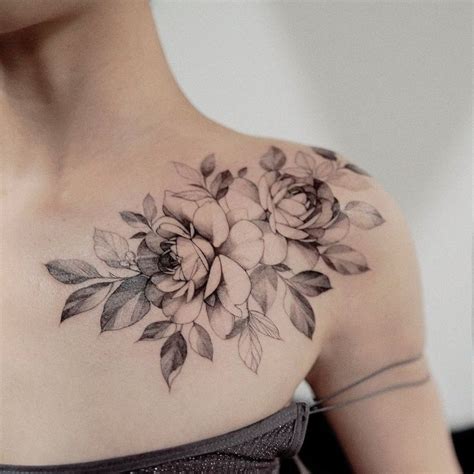 Flower Shoulder Cap Tattoo Floral Tattoo Shoulder Flower Tattoo
