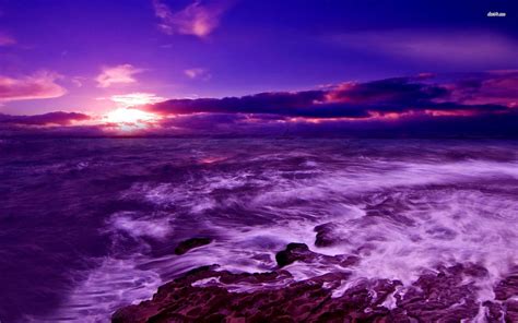 Ocean Purple Sunset Beach Wallpaper Bmp Buy