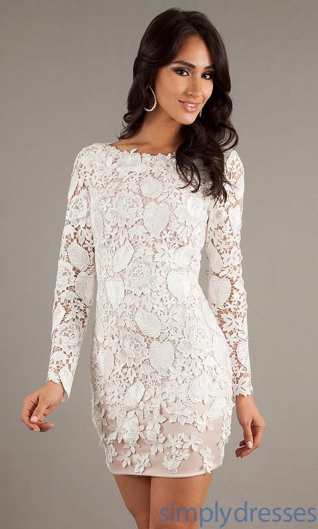 Long Sleeve White Lace Dress