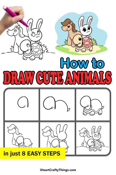 How To Draw Cute Animals Step By Step How To Draw Cute Animals Easy