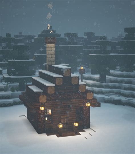 Snowy Log Cabin Cottagecore Minecraft Aesthetic Winter Build ️ Kelpie