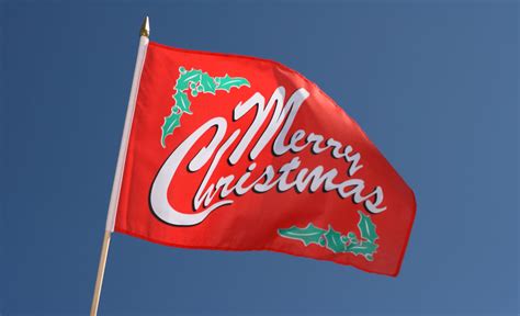 Merry Christmas Hand Waving Flag 12x18 Royal Flags